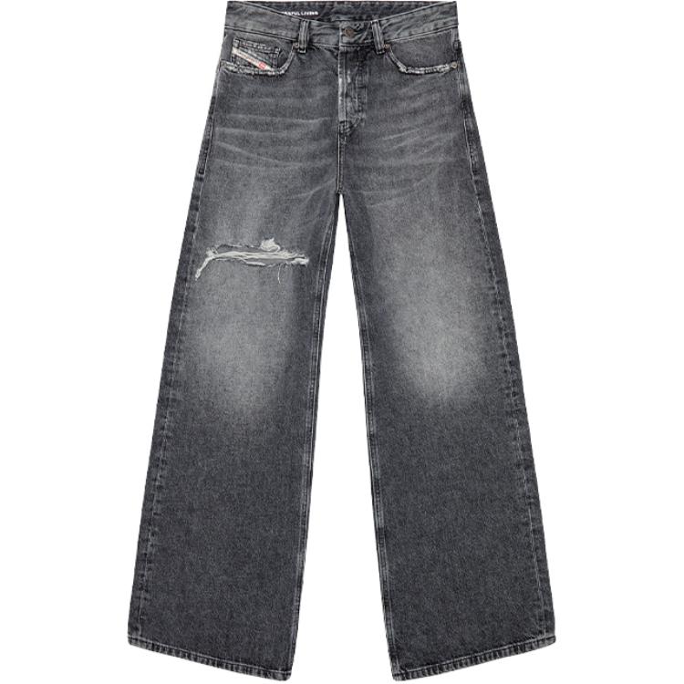 Order DIESEL 1996 D-Sire FW24 ユニセックス ダークグレー ワイドレッグ バギージーンズ A06926007X4-02