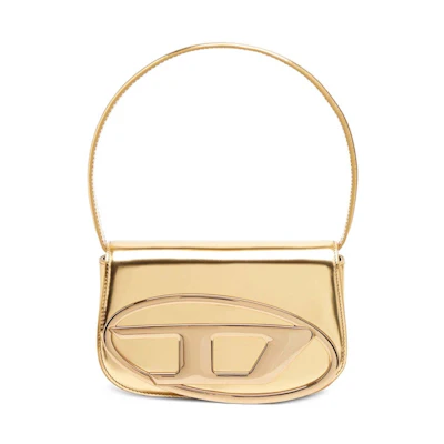 Diesel 1DR Shoulder Bag Mirrored Leather Gold