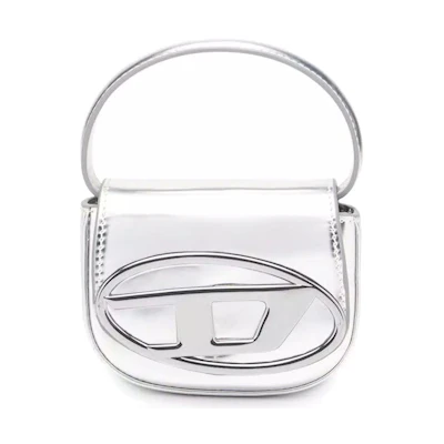 Diesel 1DR XS Mini Bag with D Plaque Silver