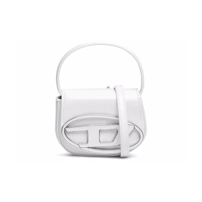 Diesel 1DR XS Mini Bag with D Plaque White