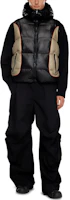 Purchase DIESEL 24FW Jaket Hoodie Vest Hitam/Beige Patchwork Logo Bersulam A144060DBCH-9XX