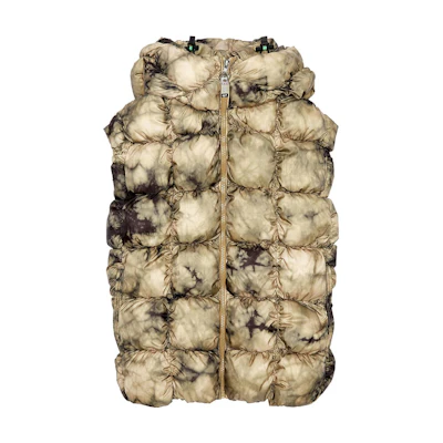 DIESEL Beige Tie-Dye Sleeveless Hooded Zip Vest. A095200DGAN-7BD