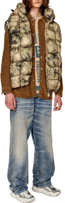 DIESEL Beige Tie-Dye Sleeveless Hooded Zip Vest. A095200DGAN-7BD Lookbook DIESEL Beige Tie-Dye Sleeveless Hooded Zip Vest. A095200DGAN-7BD