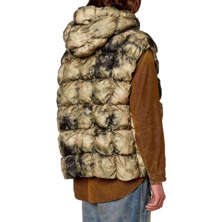 Purchase DIESEL Beige Tie-Dye Vest Lengan Tanpa Hud Zip untuk Lelaki/Wanita. A095200DGAN-7BD