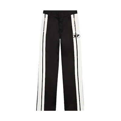 DIESEL Black and White Knit Joggers with Colorblock Stripe Detail A104870HYZI