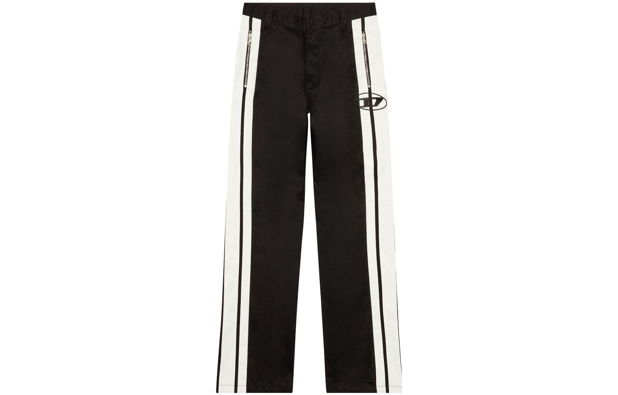 Order DIESEL Jogger Rajut Hitam Putih dengan Detail Garis Warna. A104870HYZI