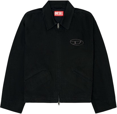 DIESEL Black Barn Stitch Embroidered Distressed Patch Loose Jacket. A141470LIBQ-9XX Order DIESEL Black Barn Stitch Embroidered Distressed Patch Loose Jacket. A141470LIBQ-9XX