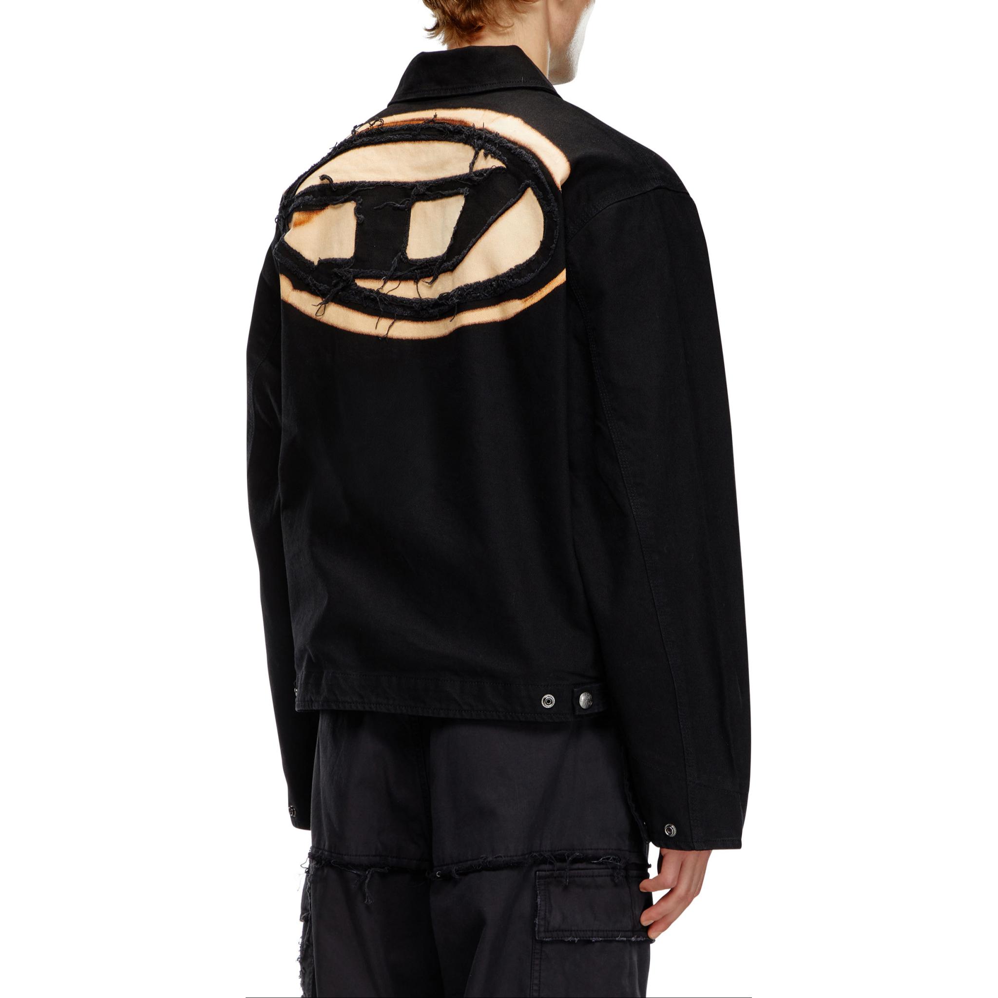 Lookbook DIESEL 黑色缝线刺绣破洞补丁宽松夹克. A141470LIBQ-9XX