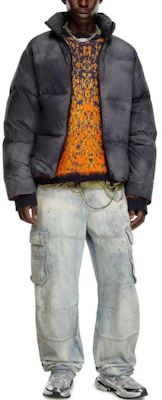 DIESEL ブラック カラーブロック ヴィンテージ スタンドカラー ジップアップジャケット A144010CBCS-9XXA Lookbook DIESEL ブラック カラーブロック ヴィンテージ スタンドカラー ジップアップジャケット A144010CBCS-9XXA