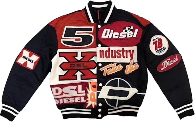 DIESEL Jaket Baseball Leher Bulat Hitam dengan Rekaan Huruf dan Angka A04982RBBAG900 Order DIESEL Jaket Baseball Leher Bulat Hitam dengan Rekaan Huruf dan Angka A04982RBBAG900