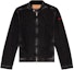 Buy DIESEL Black Denim Jacket with Washed Zipper and Embroidered Lettering. A1157409I35-02