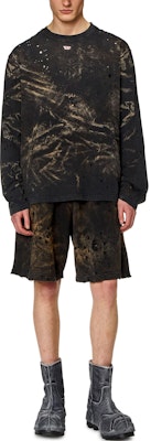DIESEL Black Distressed Dyed Long-Sleeve Pullover Comfort T-Shirt. A133840KLAC-9XXA Lookbook DIESEL Black Distressed Dyed Long-Sleeve Pullover Comfort T-Shirt. A133840KLAC-9XXA