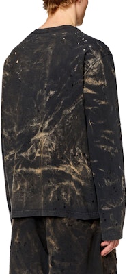 DIESEL Black Distressed Dyed Long-Sleeve Pullover Comfort T-Shirt. A133840KLAC-9XXA Purchase DIESEL Black Distressed Dyed Long-Sleeve Pullover Comfort T-Shirt. A133840KLAC-9XXA