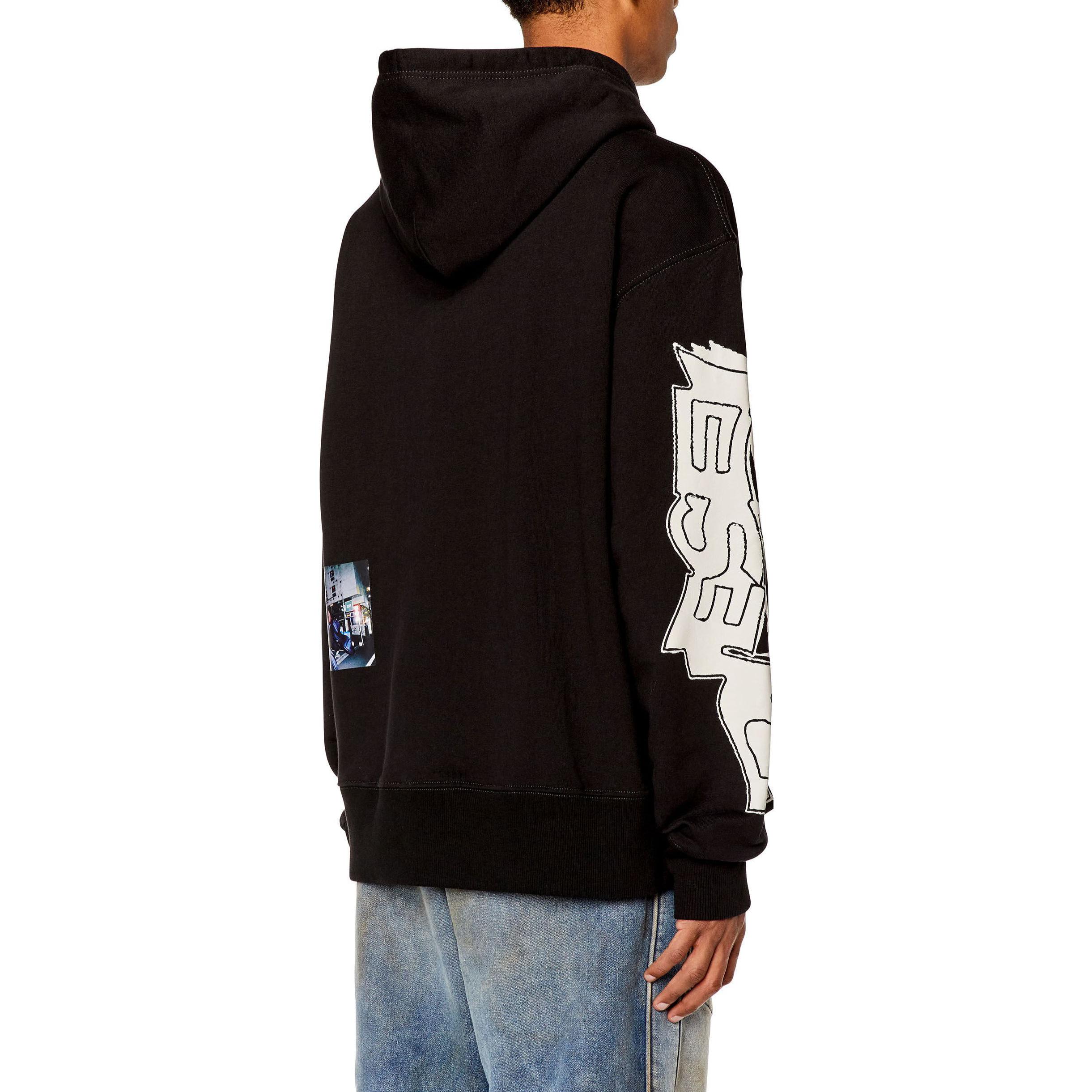 Shop DIESEL  Black Graphic Print Sweatshirt - Comfortable and Stylish A035920IEAX-9XX