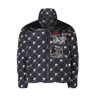 DIESEL Black Graphic Print Zip-Up Cotton Jacket 00SYIF0NAZD