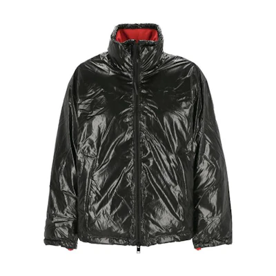 DIESEL Black High-Neck Zip-Up Logo Jacket Long Sleeve Casualwear. A106070JKKL-9XX