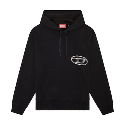 DIESEL Black Hoodie with Logo Print Casual Design A110800JFAV