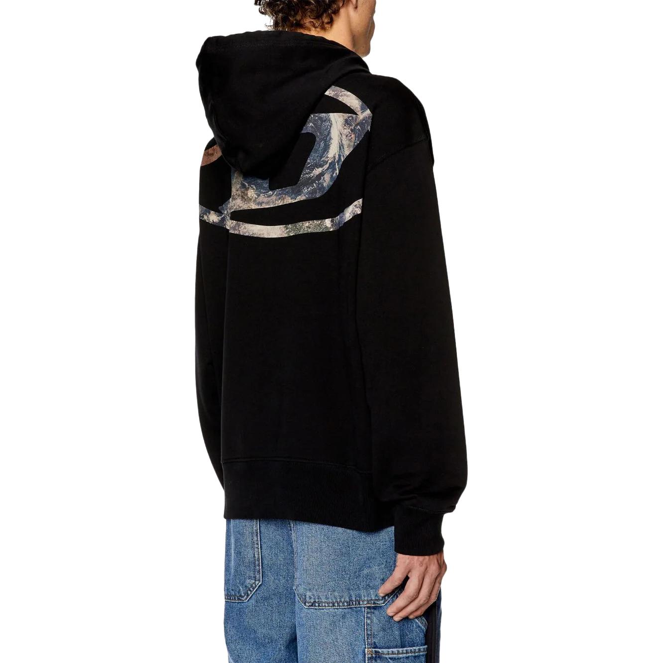 Shop DIESEL Sudadera Negra con Estampado de Logo Diseño Casual. A110800JFAV