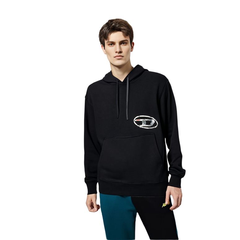 Details for DIESEL Sudadera Negra con Estampado de Logo Diseño Casual. A110800JFAV