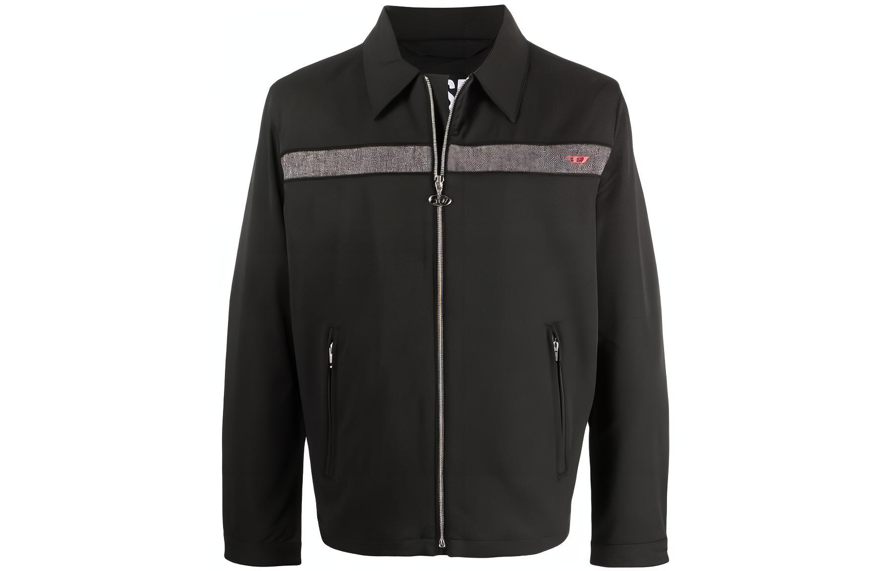 Buy DIESEL  Black Long Sleeve Jacket with Logo Print. A036740NUNB9XX