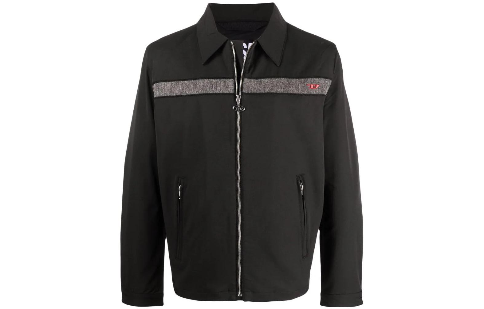 Order DIESEL  Black Long Sleeve Jacket with Logo Print. A036740NUNB9XX