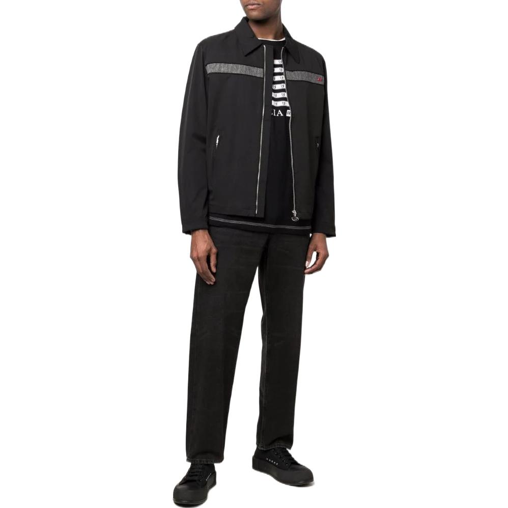 Lookbook DIESEL  Black Long Sleeve Jacket with Logo Print. A036740NUNB9XX