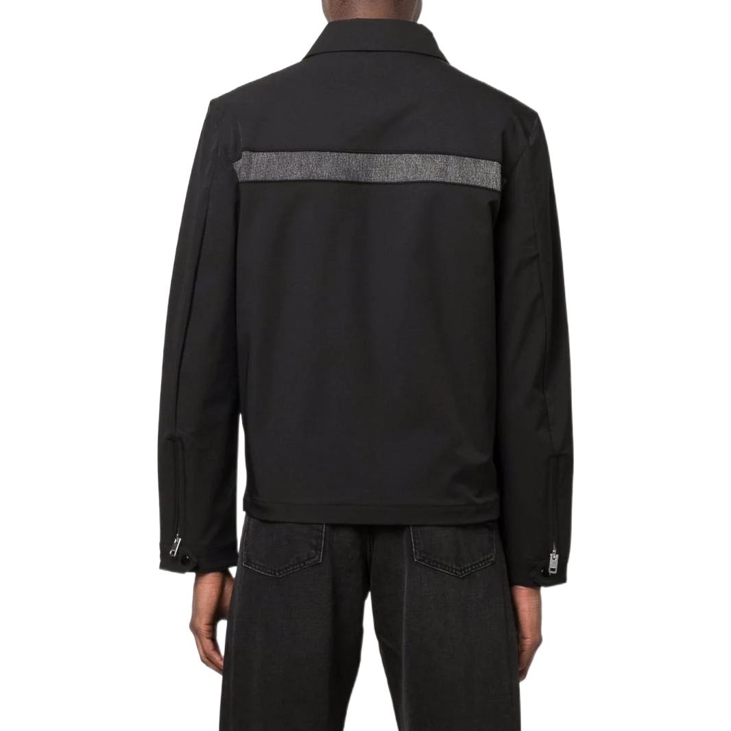 Shop DIESEL  Black Long Sleeve Jacket with Logo Print. A036740NUNB9XX