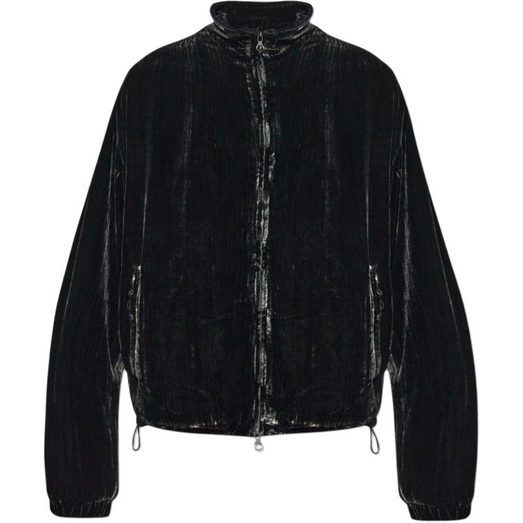 Order DIESEL  Black Loose-Fit Ribbed Hem Drop Shoulder Jacket. A141170LIBW9XX