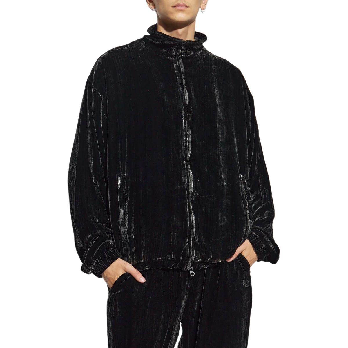 Lookbook DIESEL  Black Loose-Fit Ribbed Hem Drop Shoulder Jacket. A141170LIBW9XX