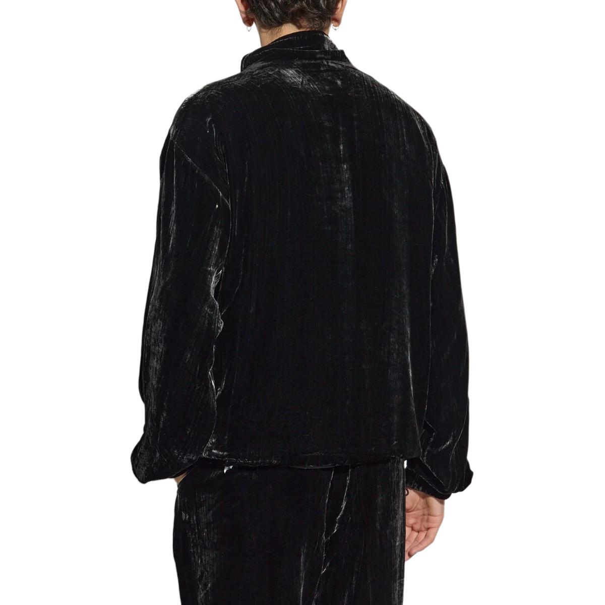 Shop DIESEL  Black Loose-Fit Ribbed Hem Drop Shoulder Jacket. A141170LIBW9XX