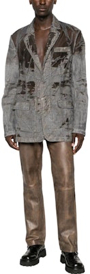 DIESEL 黑色网眼拼接长袖西装夹克 A12555007T7-BLACK Lookbook DIESEL 黑色网眼拼接长袖西装夹克 A12555007T7-BLACK