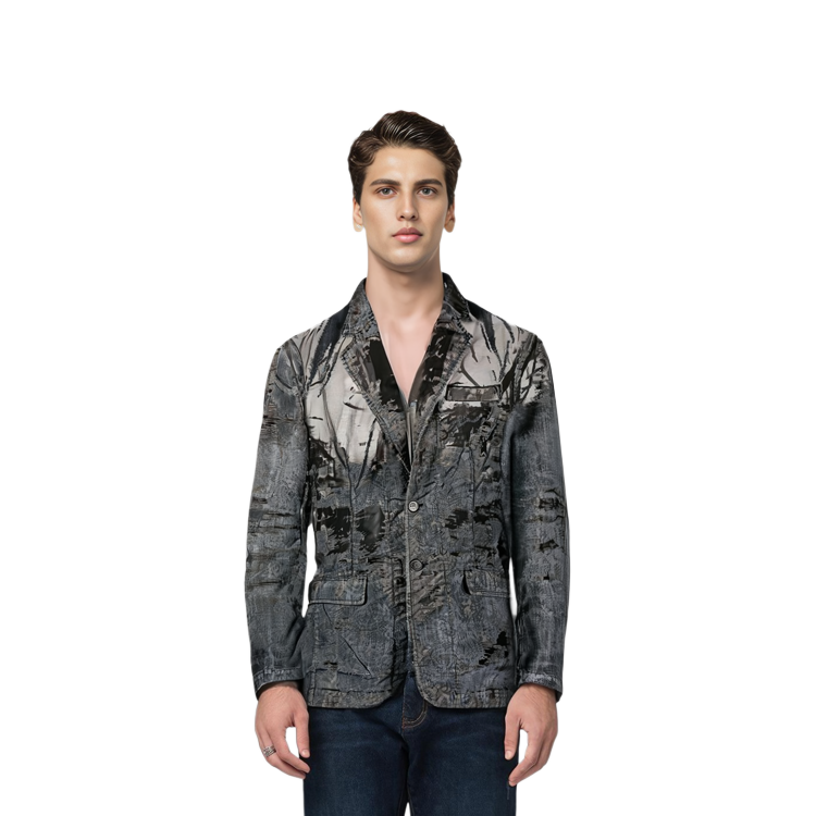 Details for DIESEL 黑色网眼拼接长袖西装夹克 A12555007T7-BLACK