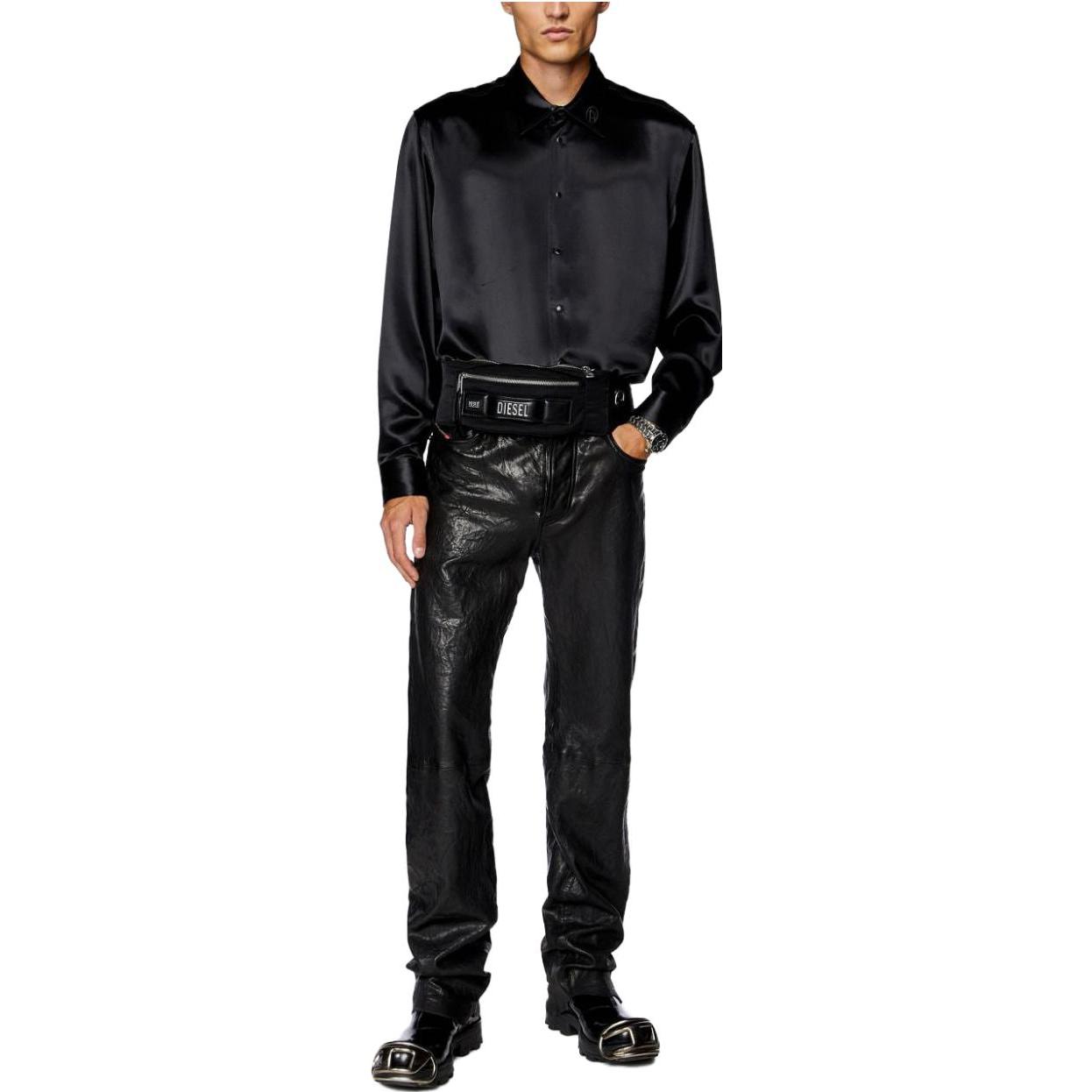 Purchase 디젤 블랙 오버사이즈 컴피 롱슬리브 솔리드 셔츠 자켓 A132950QIAP-BLACK