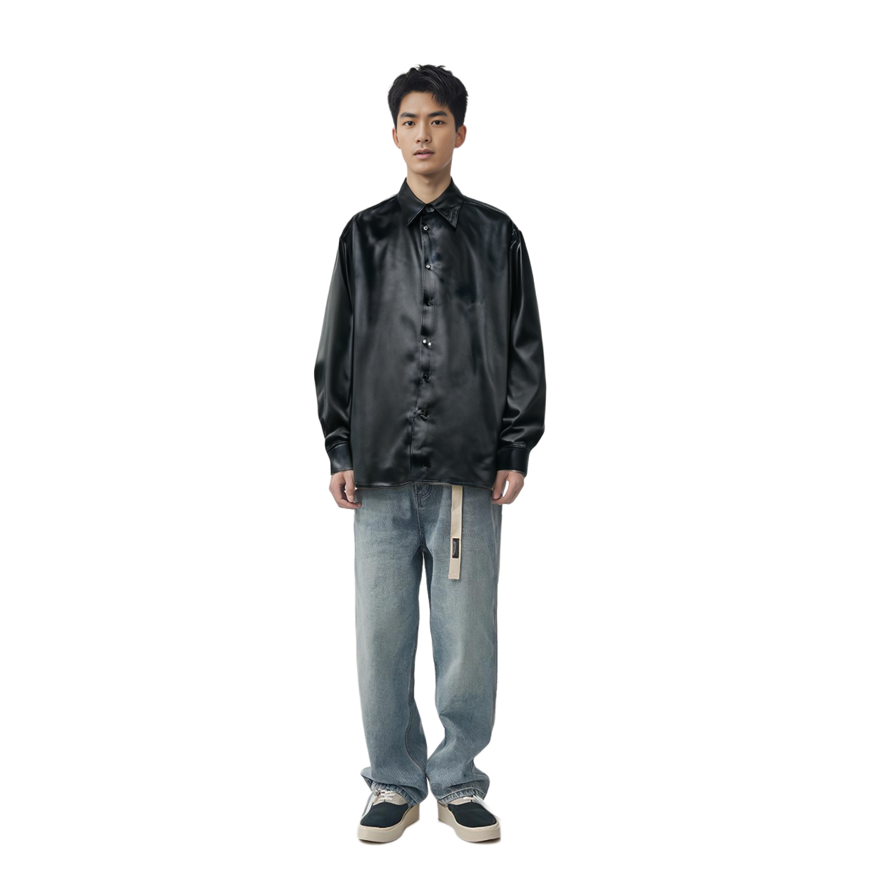 Cheap 디젤 블랙 오버사이즈 컴피 롱슬리브 솔리드 셔츠 자켓 A132950QIAP-BLACK