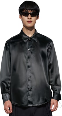 디젤 블랙 오버사이즈 컴피 롱슬리브 솔리드 셔츠 자켓 A132950QIAP-BLACK 2