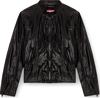 DIESEL Black Ripstop Fabric Zip-Up Long Sleeve Jacket A14410ONKBK-9XX Order DIESEL Black Ripstop Fabric Zip-Up Long Sleeve Jacket A14410ONKBK-9XX