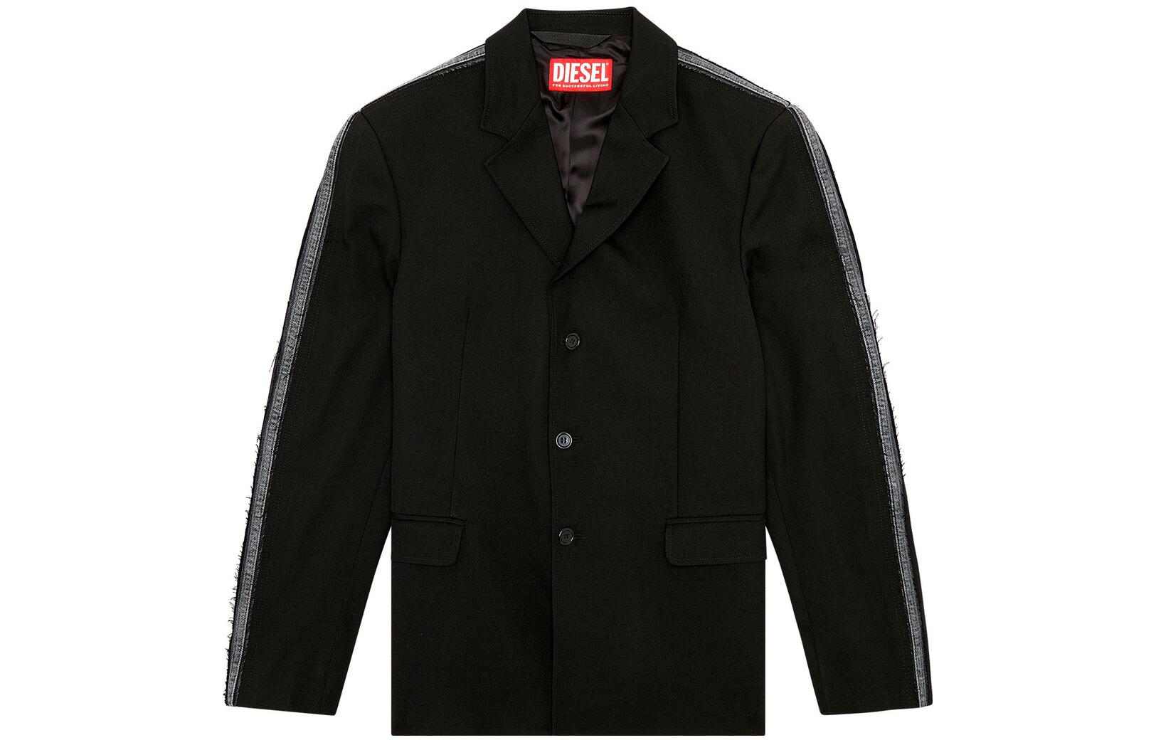 DIESEL  Black Single-Breasted Long-Sleeve Blazer Jacket A104150HJAF-9XX