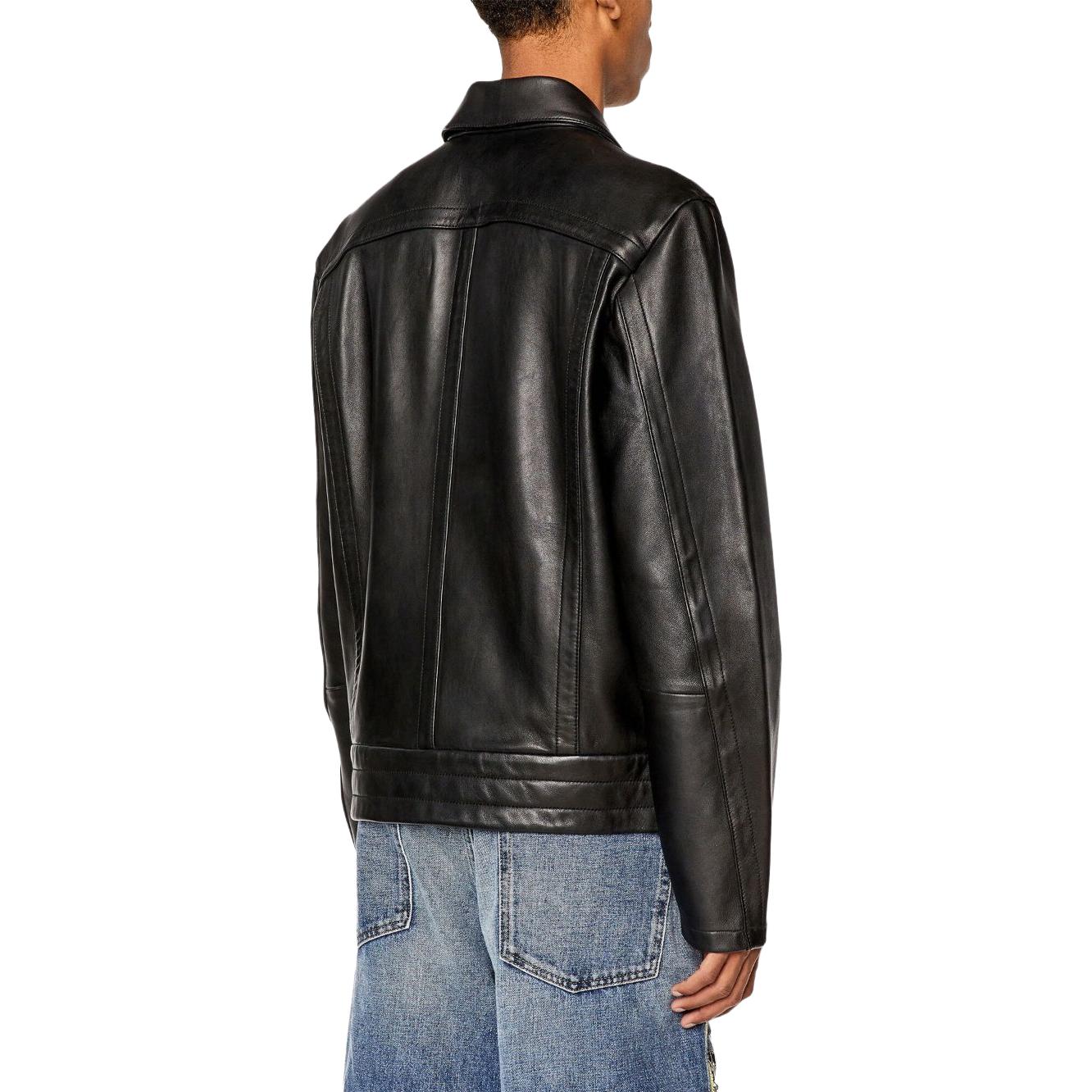 Shop 디젤 블랙 슬림핏 긴팔 집업 칼라 재킷. A105140WFAN9XX