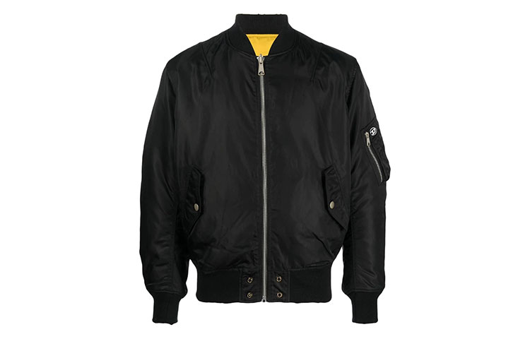 Order DIESEL 黑色纯色标志贴拉链夹克 A062900KBAT9XX
