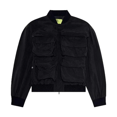 DIESEL Black Solid Loose Fit Zip-Up Jacket A105020HJAE9XX