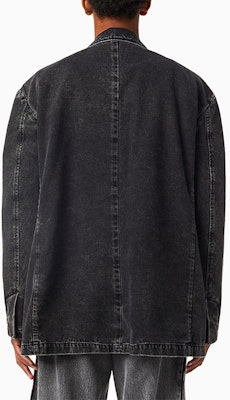 DIESEL Jaket Blazer Denim Hitam Single-Breasted Lelaki. A0407009B8702 Shop DIESEL Jaket Blazer Denim Hitam Single-Breasted Lelaki. A0407009B8702