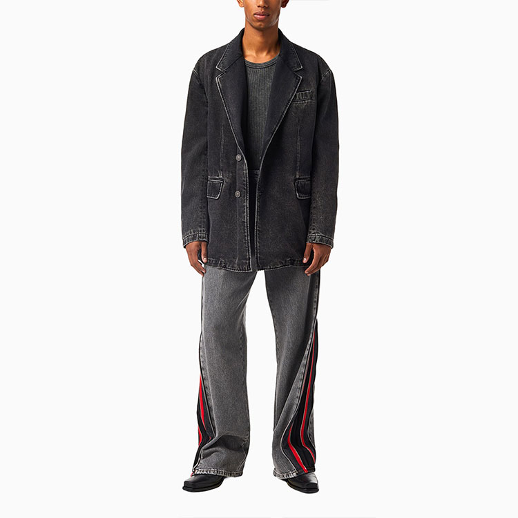 Purchase DIESEL Jaket Blazer Denim Hitam Single-Breasted Lelaki. A0407009B8702