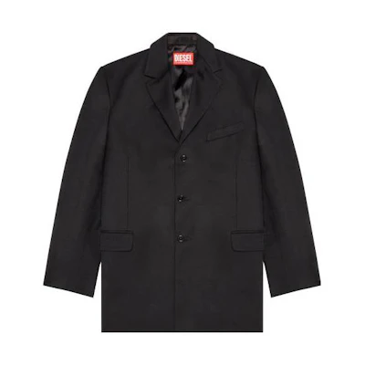 DIESEL Black Solid Single-Breasted Long Sleeve Jacket A104400CKAQ9XX