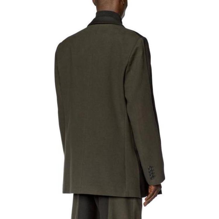 Shop DIESEL 黑色单排扣长袖夹克 A104400CKAQ9XX