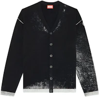 DIESEL Black V-Neck Printed Knit Cardigan A111900BEAR-9XX DIESEL Black V-Neck Printed Knit Cardigan A111900BEAR-9XX