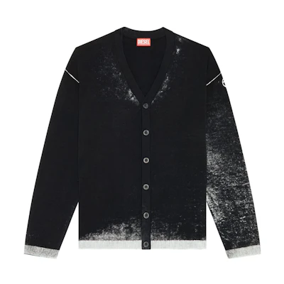 DIESEL Black V-Neck Printed Knit Cardigan A111900BEAR-9XX