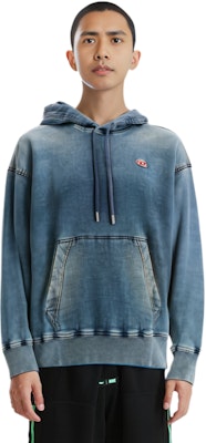 DIESEL Hoodie Denim Biru dengan Tali Serut. A03939068FK-01 Shop DIESEL Hoodie Denim Biru dengan Tali Serut. A03939068FK-01