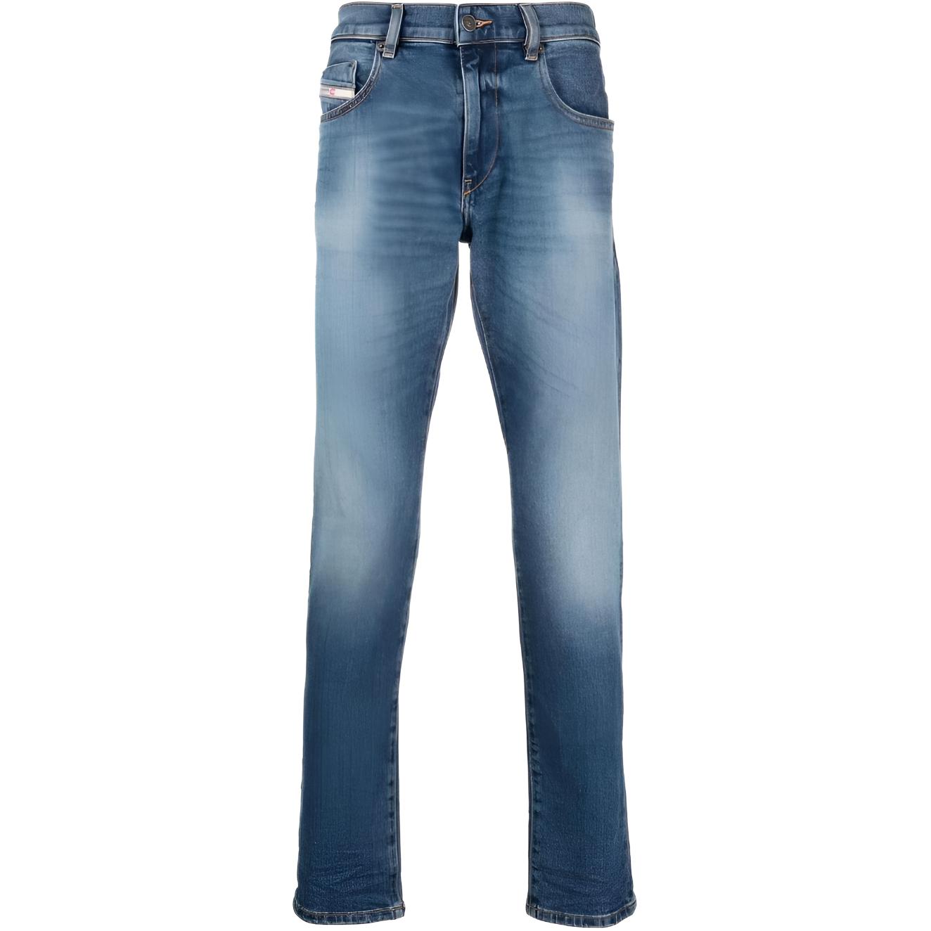 DIESEL  Blue Jeans with Belt Loops and Hidden Front Closure. A035580NFAJ-01