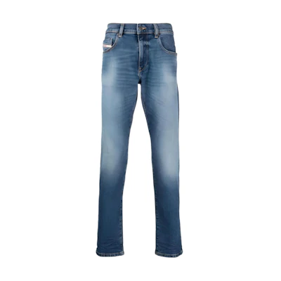 DIESEL Blue Jeans with Belt Loops and Hidden Front Closure. A035580NFAJ-01