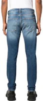 Shop DIESEL 藍色牛仔褲附腰帶環和隱藏式前扣設計。 A035580NFAJ-01
